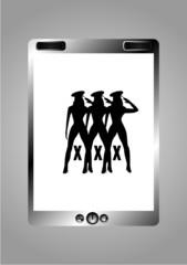 Wall Mural - xxx video icon print embroidery graphic design vector art