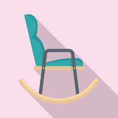 Wall Mural - Soft rocking chair icon. Flat illustration of soft rocking chair vector icon for web design