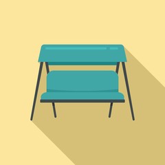 Wall Mural - Swing textile chair icon. Flat illustration of swing textile chair vector icon for web design