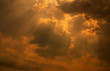 God light. White and golden cloudy sky with sun beam. Sun rays through golden clouds. God light from heaven for hope and faithful concept. Believe in god. Beautiful sunlight sky and fluffy clouds.