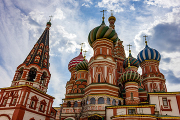 Russia. View of the Moscow Kremlin. Walk around Moscow on a cloudy day.