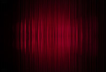 Theatrical Dark Red Velvet Curtain. Texture Background For Design.