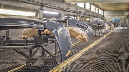 Wall Mural - Production line for painting of bumpers of automotive plant paint shop