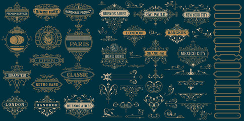 Wall Mural - vintage logos and elements. vector template.