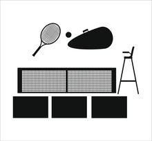 Tennis Object Kit. Vector Illustration For Web And Mobile Design.