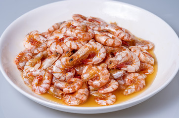 Sweet shrimps is Thai dish which cooks with fish sauce and sugar.It has lots of calcium. food frozen shrimp. Texture background seafood frozen shrimp.