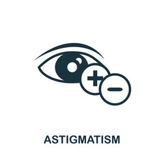 astigmatism icon. simple illustration from ophthalmology collection. creative astigmatism icon for w