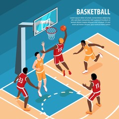 Poster - Isometric Basketball Illustration