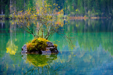 Wall Mural - Wonderful autumn on Hintersee lake