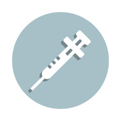 Poster - Laboratory, syringe badge icon. Simple glyph, flat vector of laboratory icons for ui and ux, website or mobile application