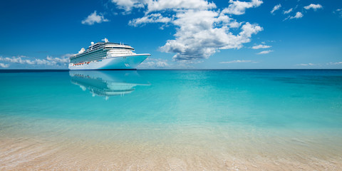 Poster - Luxury cruise ship at sea.