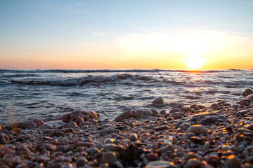 Wall Mural - Coucher de soleil sur la mer - Carro - Martigues - Bouches-du-Rhône