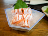 Fototapeta  - Salmon Toro Sashimi on ice in serve dish