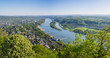 Blick vom Drachenfelsplateau zum Rhein; Deutschland
