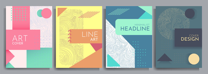 vector illustration. abstract geometric background set. design element for cover, poster, book cover