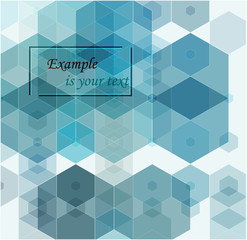 Wall Mural - Vector Abstract geometric background. Blue hexagon shape