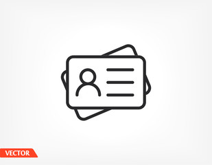 identification card outline icon isolated on background. identification card , identification card l
