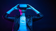 © Gabi Moisa - Handsome young man using a virtual reality headset