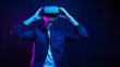 © Gabi Moisa - Handsome young man using a virtual reality headset