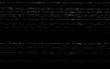 Glitch VHS template. Old video effect on black backdrop. Horizontal random white lines. Retro tape texture with distorted elements. Analog videotape. Vector illustration
