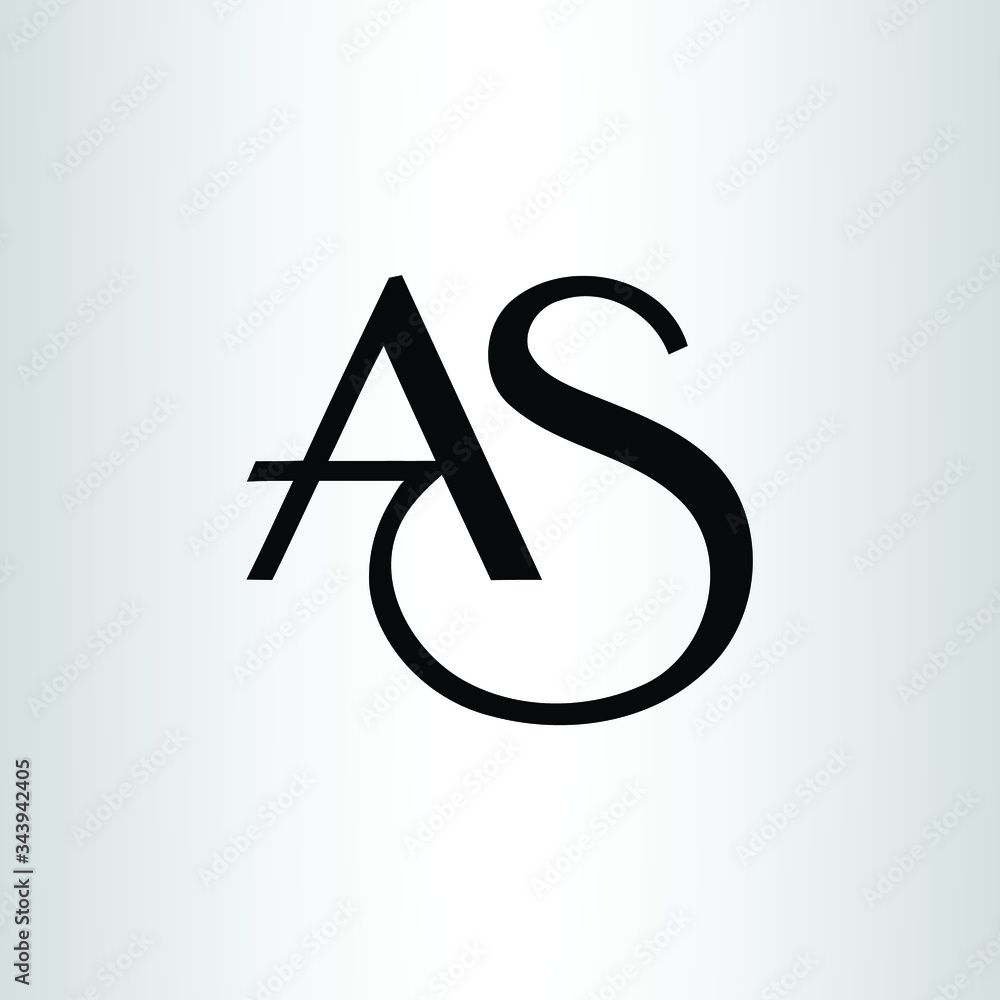 AS Letter Logo. Initial LOGO with AS word. Stock Vector | Adobe Stock