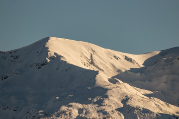 Mountain ridge on sunny day, Bohinj