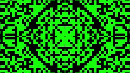 Aufkleber - Transforming abstract black geometric pixels. Seamless looping footage. Screen green color.