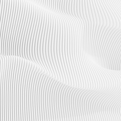 Aufkleber - Abstract of white pattern, smooth shape, architecture facade details,Perspective of future building design, Parametric wall. 3D rendering.