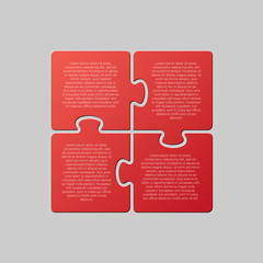 Poster - Four jigsaw puzzle square diagram info graphic