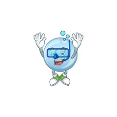 Sticker - Mascot design concept of collagen droplets wearing Diving glasses