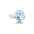 © kongvector - Collagen droplets mascot design concept holding a circle clock