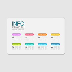  Vector iInfographic template for business, presentations, web design, 8 options.