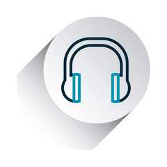 Sticker - headphones icon, line gradient style