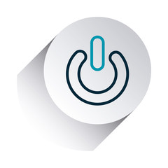 Sticker - power button icon, line gradient style