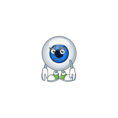 Sticker - Cartoon picture of human eye ball with worried face