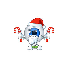 Poster - Human eye ball humble Santa Cartoon character having candies