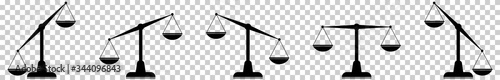 Fotomural Scales icons set. Law scale icon. Vector flat design