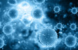 Virus cell attacks immune system. Medical background. 3d render.