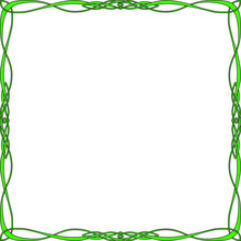 Square Celtic Green Wicker Frame.