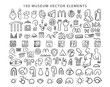 Museum vector elements. Art vector symbol set.