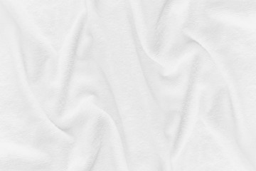 Wall Mural - Close-up of white fabric texture background. Abstract crumpled cloth.