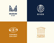 Logo set of Museum. Gallery vector collection.
