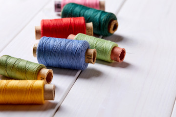 Poster - bobbins with thread and needles