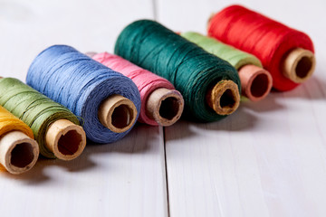 Poster - bobbins with thread and needles