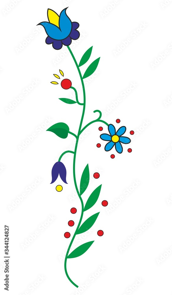 Polish kashubian folk flowers - obrazy, fototapety, plakaty 