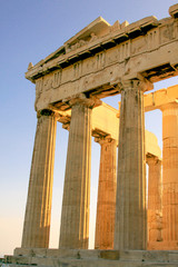 Parthenon temple detail at Acropolis, Athens