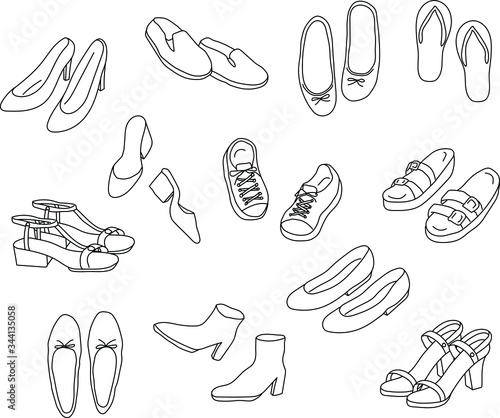 靴の手描きイラストのセット ファッション パンプス Vector De Stock Adobe Stock