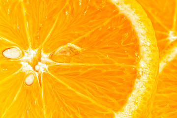 Orange fruit slice close up. Orange fruit background