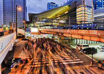 Wall Mural - JP Osaka Station crossing dark