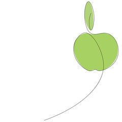 Wall Mural - Apple green on white background, vector illustration